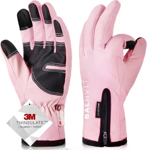 -10℉ Waterproof Winter Gloves for Men & Women, 5-Layer Touch Screen Breathable Cold Weather Gloves