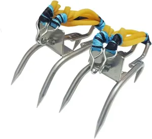 1 Pair Carbon Steel Tree Climbing Utensil Set with Elastic Rubber Rack and Safety Pedal for Camping Jungle Survival and Fruit Picking Random Color Random Color