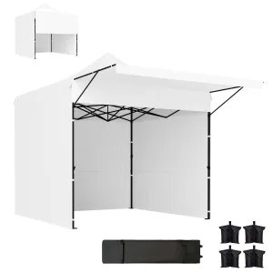 10' x 10' Pop-Up Canopy with Sidewalls, Height Adjustable Sun Shelter with Wheeled Bag and Sand Bags