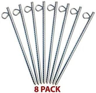 14" Industrial Outdoor Party Tent Stakes and Ground Stakes (8)
