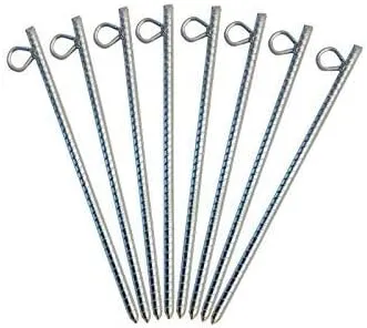 14" Industrial Outdoor Party Tent Stakes and Ground Stakes (8)
