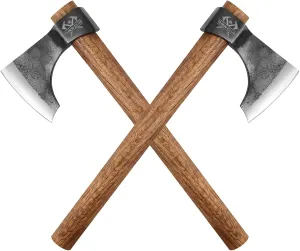 2 Pack Throwing Axe Set, 16.5" Throwing Tomahawk with 1065 High Carbon Steel & Wooden Handle, Perfect for Axe Throwing Game for Backyard, Competition and Recreation