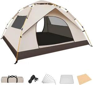 2 Person Tent Tents for Camping Backpacking Tent Spacious Space Folding Lock Design Large Mesh Side Windows for Camping Hiking Traveling (no Need to Build)