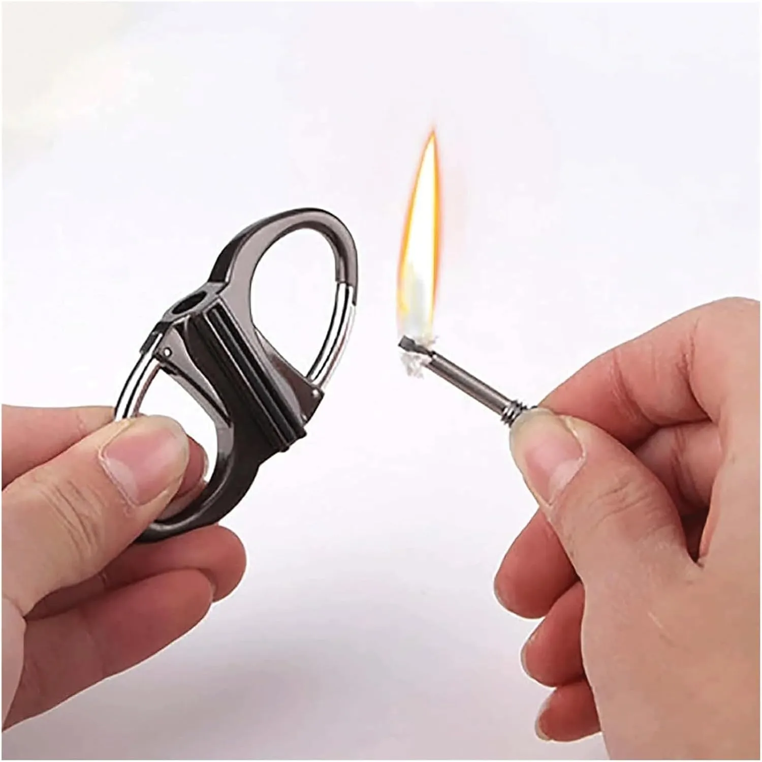 2025 Keychain Multifunctional Old-Fashioned Match Kerosene Lighter, Outdoor Camping Hiking Candle(Gold)