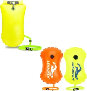 20L Swim Buoy Swim Safety Float Waterproof Dry Bag with 15L Swim Buoy for Swimmers Triathletes Kayakers Snorkelers Safer Swim Training