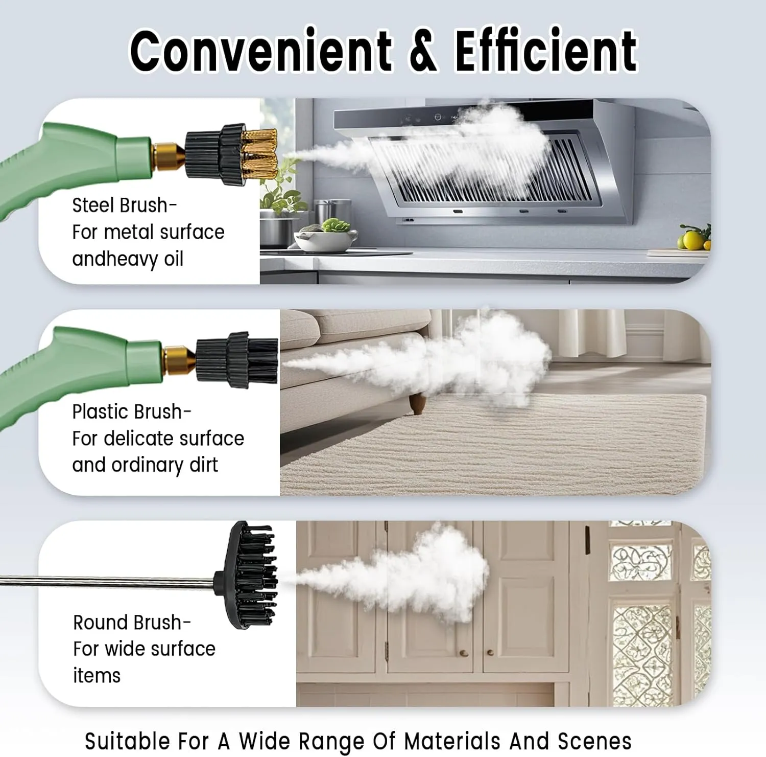 2500W Handheld Steam Cleaner,Portable Car Steamer For Auto Detailing,High-Temperature and Pressure Steam Cleaner For Home, Steam Cleaning Machine for Furniture,Kitchen,Grout,Floor,Tile (Green)