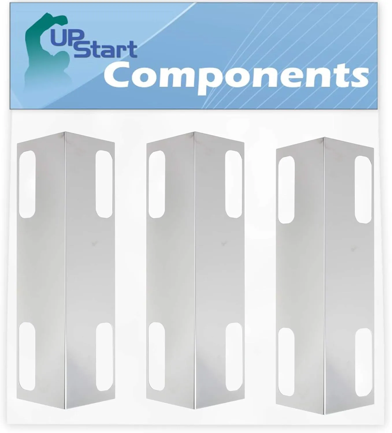 3 Pack BBQ Grill Heat Shield Plate Tent Replacement for Ducane Affinity 3100, Affinity 4100, Affinity 4200, 3100, 4100, Affinity 3400, Affinity 4400, 4200, 3200, 3400,Part 99351 - Burner Cover 15 3/8"