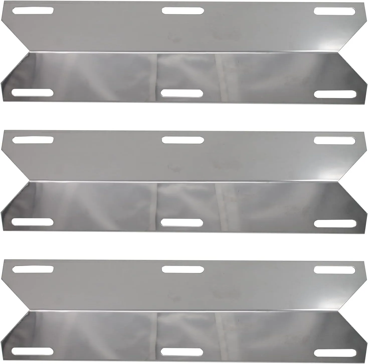 3-Pack BBQ Grill Heat Shield Plate Tent Replacement Parts for Charmglow 720-0536 - Old - Compatible Barbeque Stainless Steel Flame Tamer, Flavorizer Bar, Vaporizer Bar, Burner Cover 15"