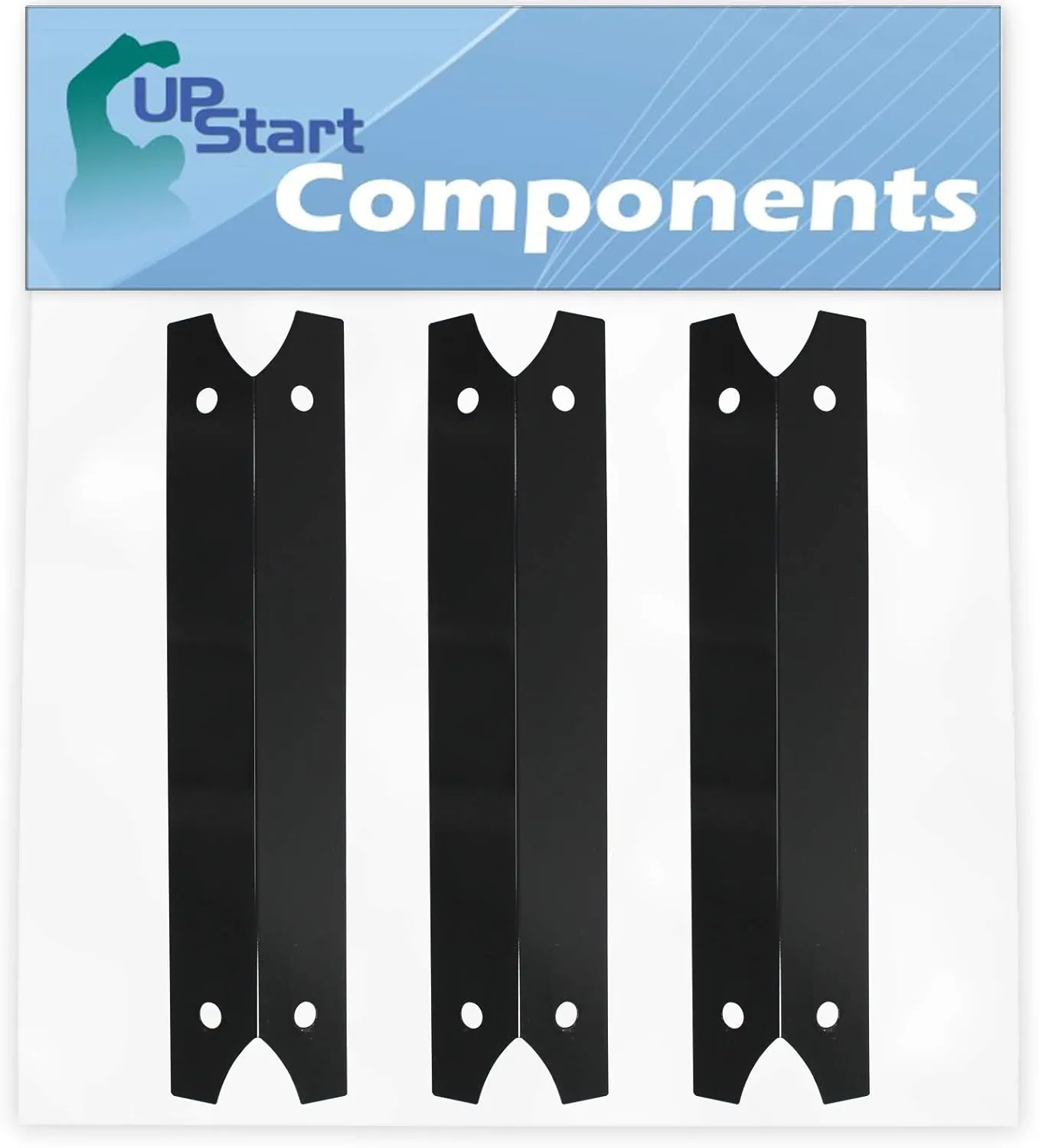 3-Pack BBQ Grill Heat Shield Plate Tent Replacement Parts for Charmglow 810-7310-F - Compatible Barbeque Porcelain Steel Flame Tamer, Flavorizer Bar, Vaporizer Bar, Burner Cover 17 3/4"
