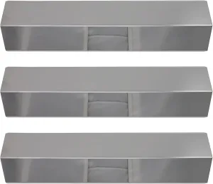 3-Pack BBQ Grill Heat Shield Plate Tent Replacement Parts for Charmglow 810-8410-F - Compatible Barbeque Stainless Steel Flame Tamer, Guard, Deflector, Flavorizer Bar, Vaporizer Bar, Burner Cover 15"