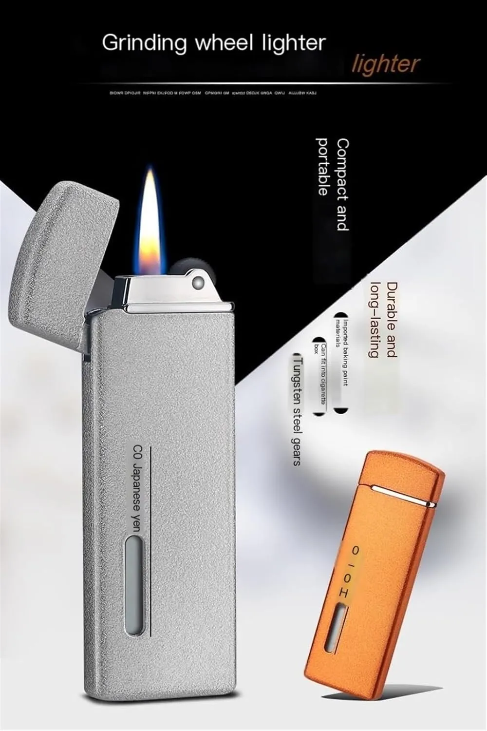 3 Pack Mini Lighter, with Visible Window,Refillable and Adjustable Pocket Lighter,Wheel Flint Ignition Portable Slim Lighter (Without Gas) (Color : Silver Gold Blue)