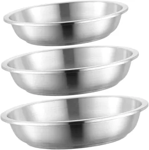 3-piece Metal Round Plate Stainless Steel Camping Dish Snack Plate Sushi Dish Beef Meat Easy Wash
