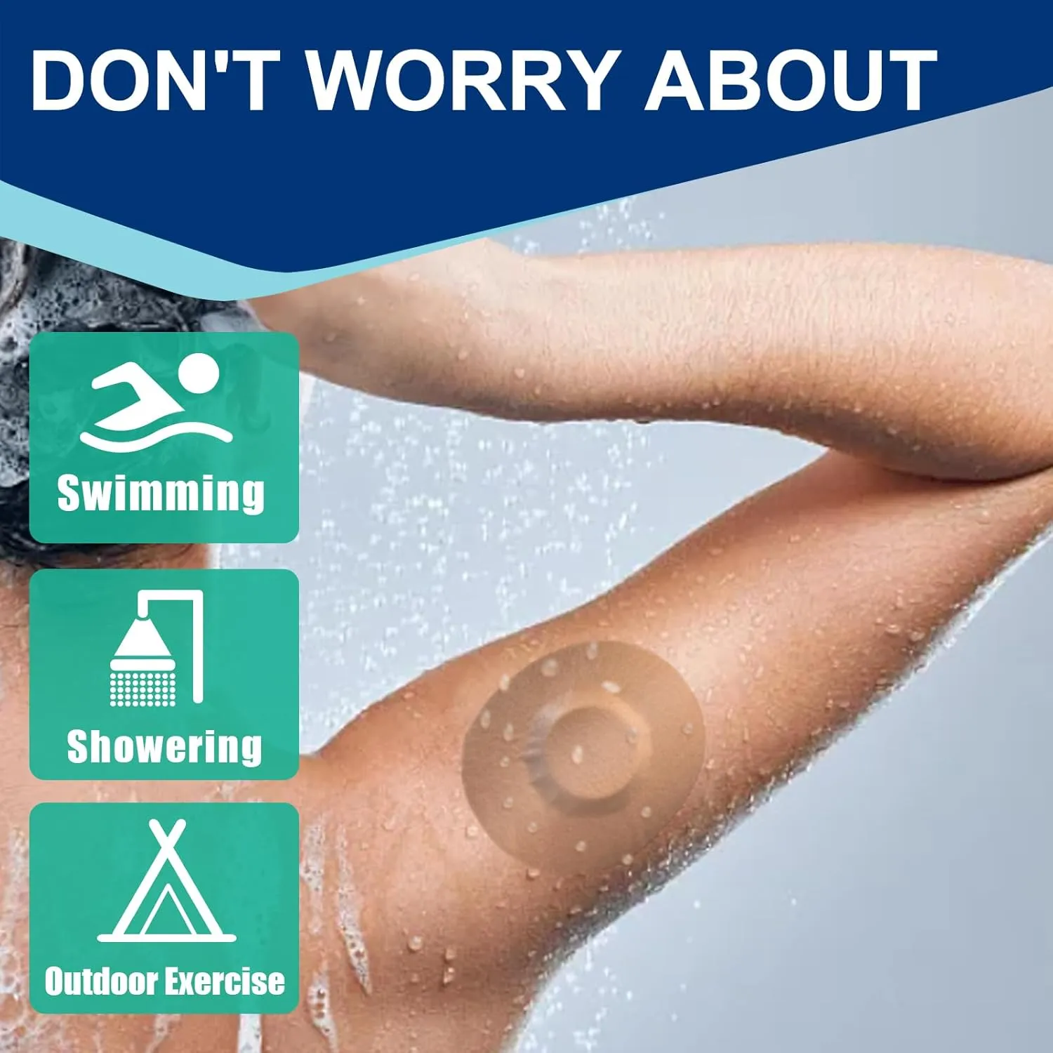 30 Pack Freestyle Adhesive Patches, Sensor Covers Intended for Freestyle Libre 2/3-Enlite-Medtronic Guardian, CGM Sensor Patches, No Glue in The Center, Long Fixation for Your Sensor(Tan)