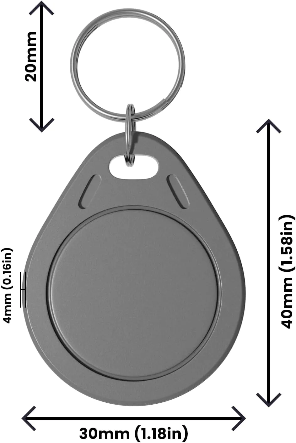 30pcs-Mifare Ultralight C ULC RFID Keyfobs, 13.56MHz Contactless Ticket IC MF0ICU2 Gray RFID Key Fobs,NFC Key fob Token Tag Key Cards Compatible with Upgraded SAFLOK, KABA, ONITY and Salto Locks