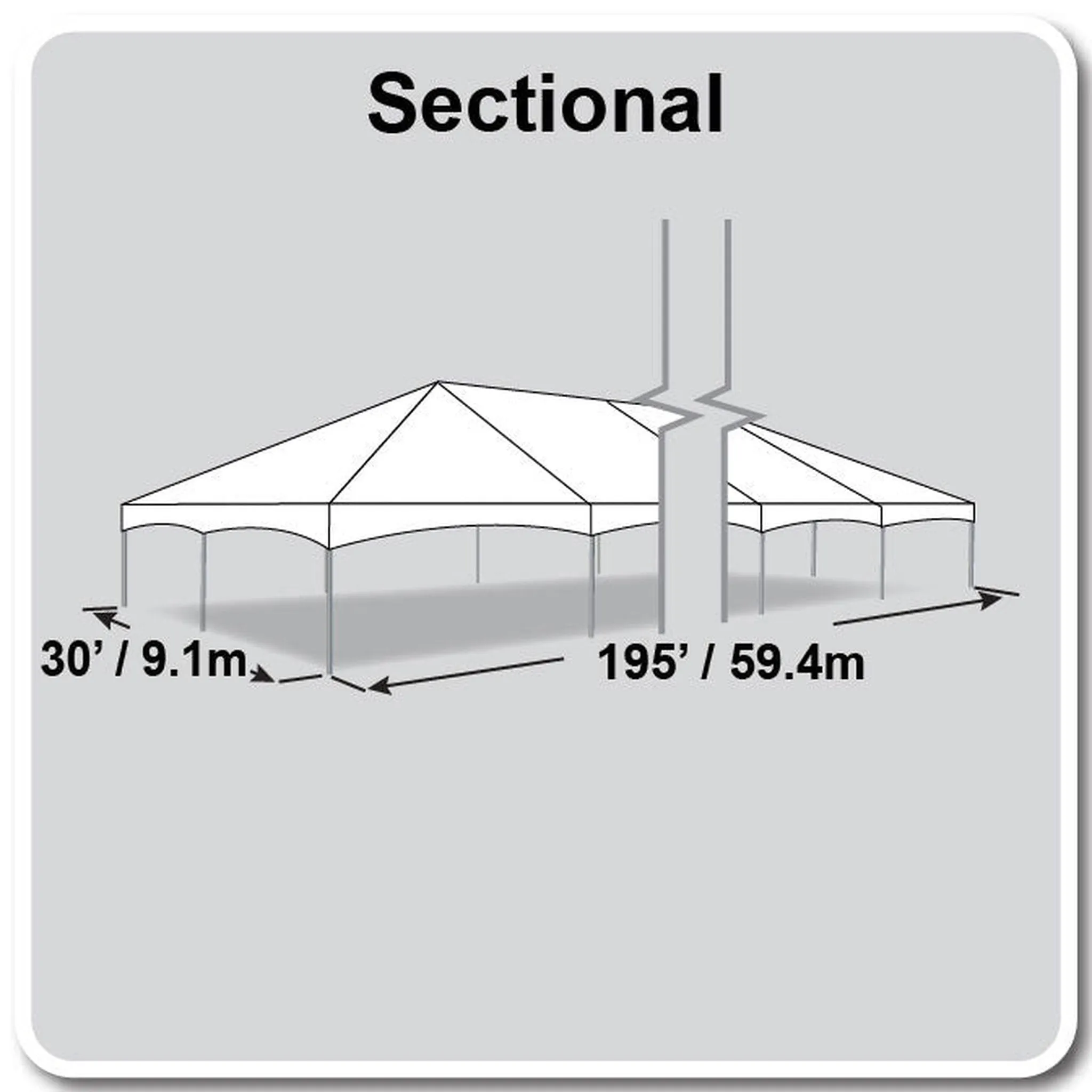 30x195 Master Series Frame Tent