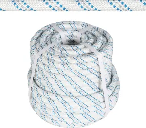 3/4 in 150 FT Braided Rope 16500 LBS Breaking Strength High Force Polyester Rope Suitable for Swing Camping Tree Work Arborist Rigging White Grey Blue