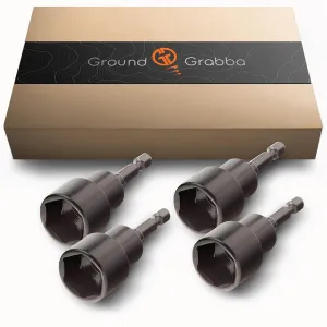 3/4" 19mm Hex 4 Pack. Clip -in Socket Driver for Driving in Your GroundGrabba Screw-in Tent Stake Ground Anchors