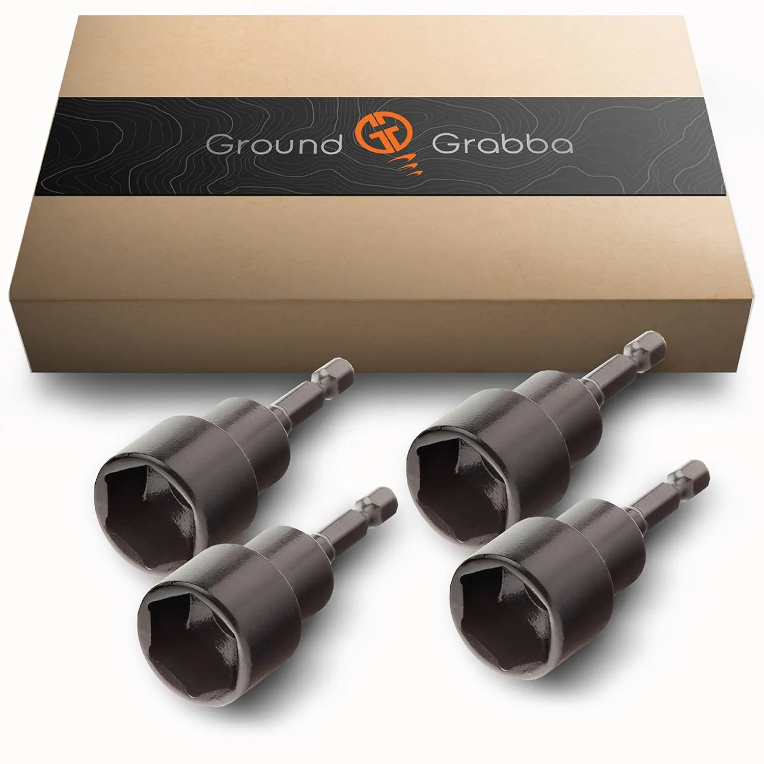 3/4" 19mm Hex 4 Pack. Clip -in Socket Driver for Driving in Your GroundGrabba Screw-in Tent Stake Ground Anchors
