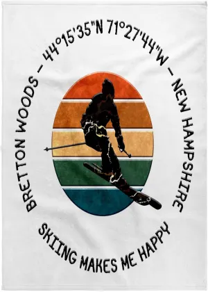 3dRose 22x30 Bath Hand Pool Towel - Bretton Woods, New Hampshire. Man Skier on White. Alpine ski, USA Alexis Design - American Skiing Places