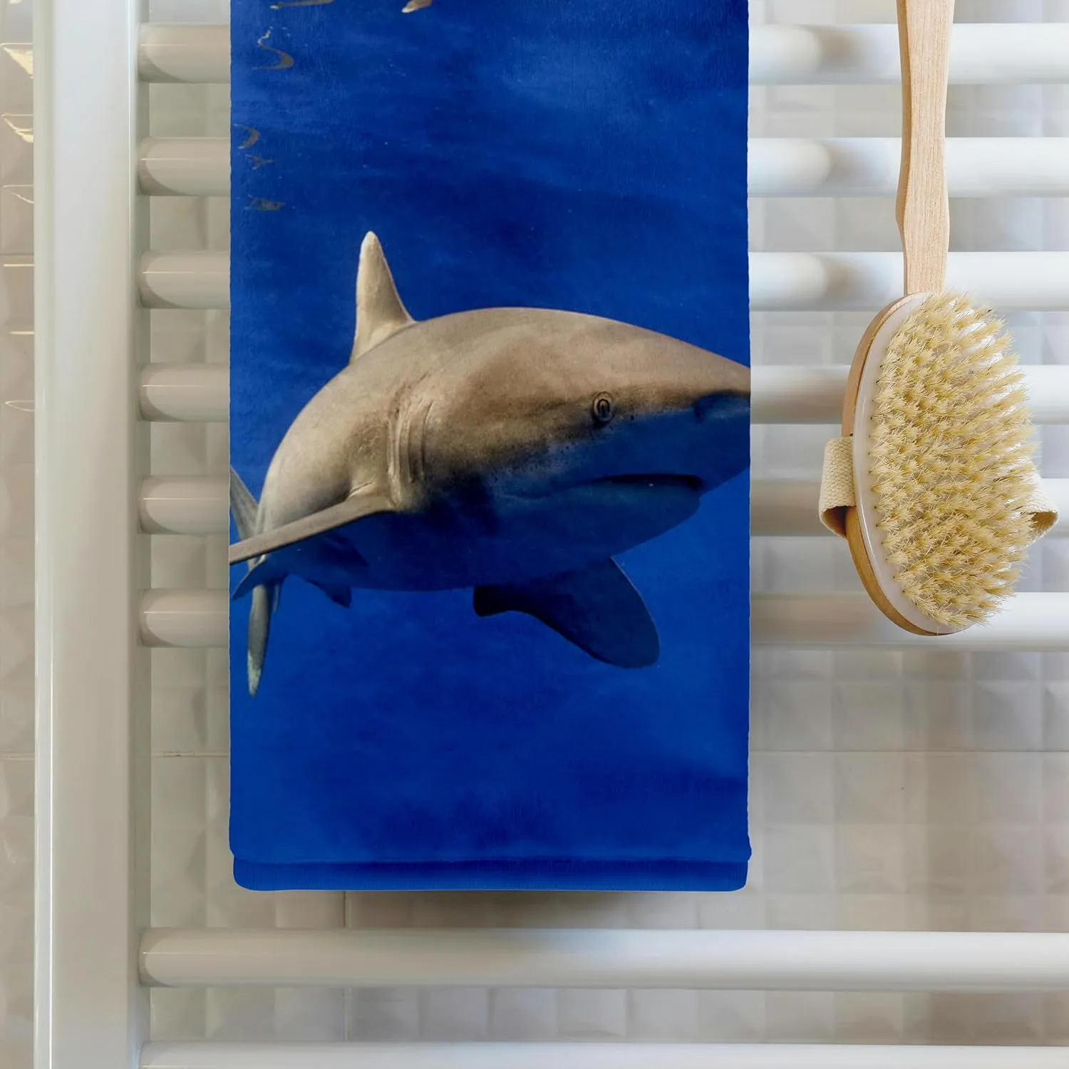 3dRose 22x30 Bath Hand Pool Towel - Hawaii, Big Island, Oceanic White Tip Shark - US12 PSO0038 - Paul Souders Sharks