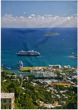 3dRose 22x30 Bath Hand Pool Towel - Holland America Cruise, The Zuiderdam, Caribbean-CA10 JRE0044 - Joe Restuccia III The Caribbean
