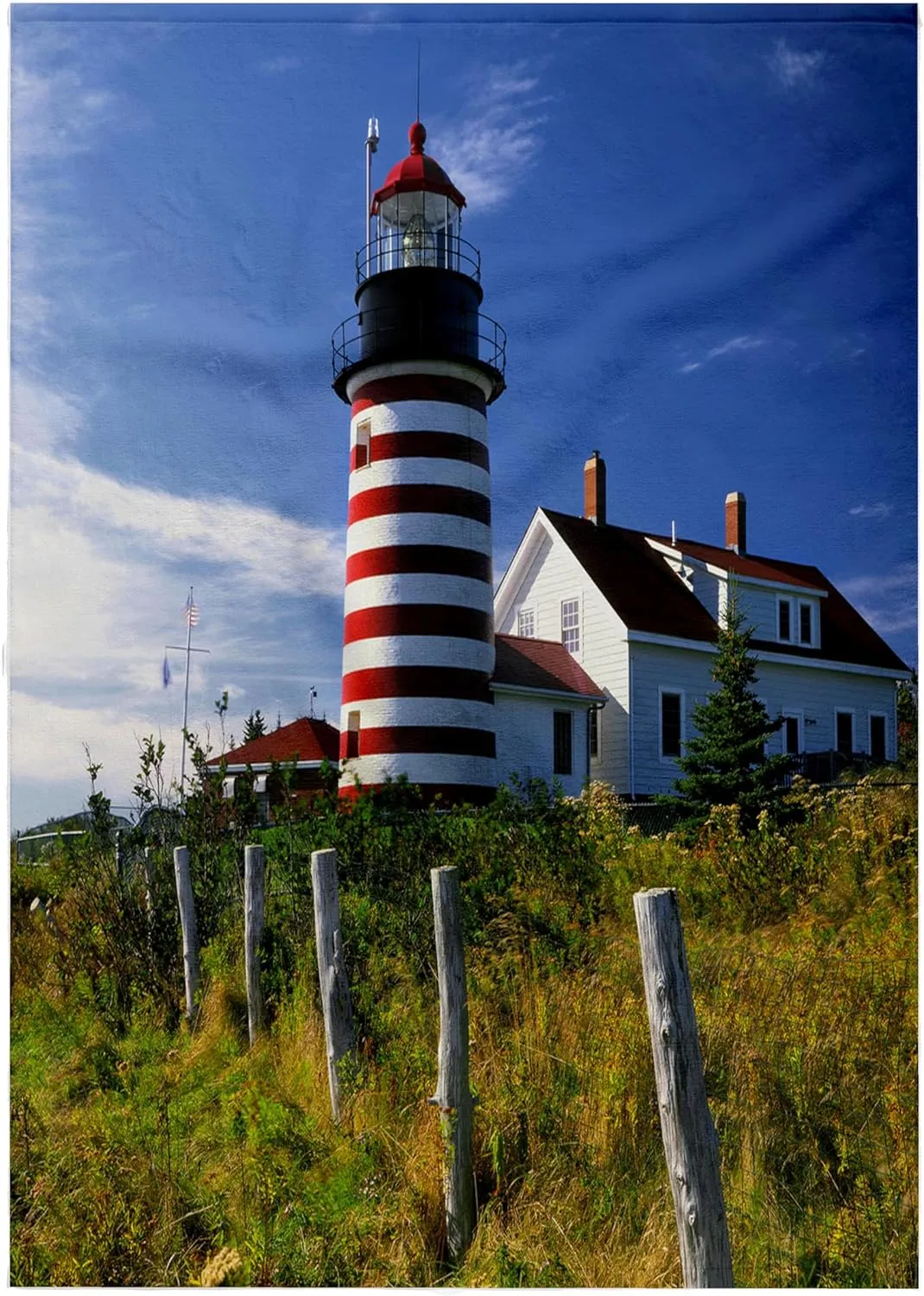 3dRose 22x30 Bath Hand Pool Towel - Maine, Lubec. West Quoddy Head Lighthouse - US20 BJA0007 - Jaynes Gallery Lighthouses