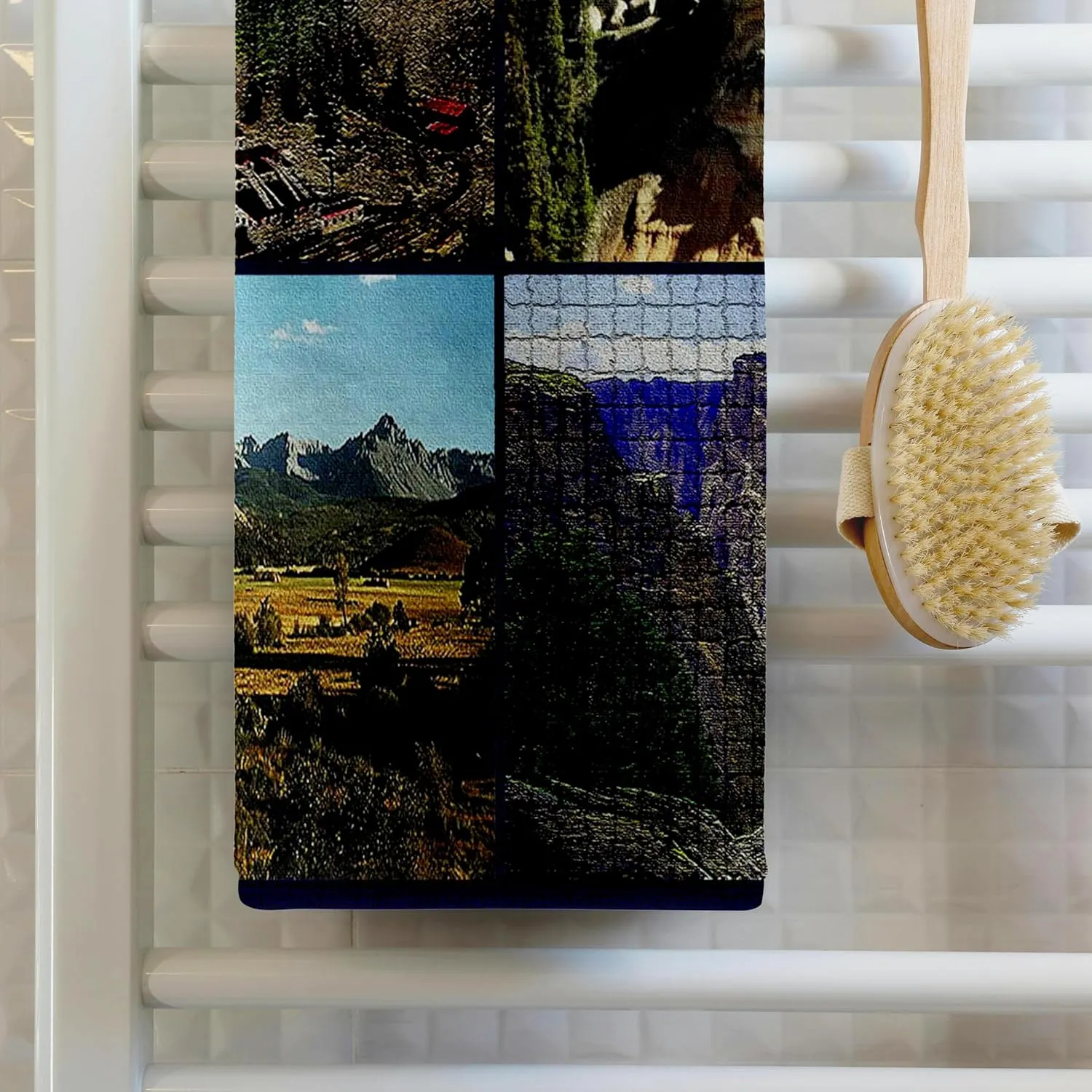3dRose 22x30 Bath Hand Pool Towel - Mountain Ranges and Mine Colorado