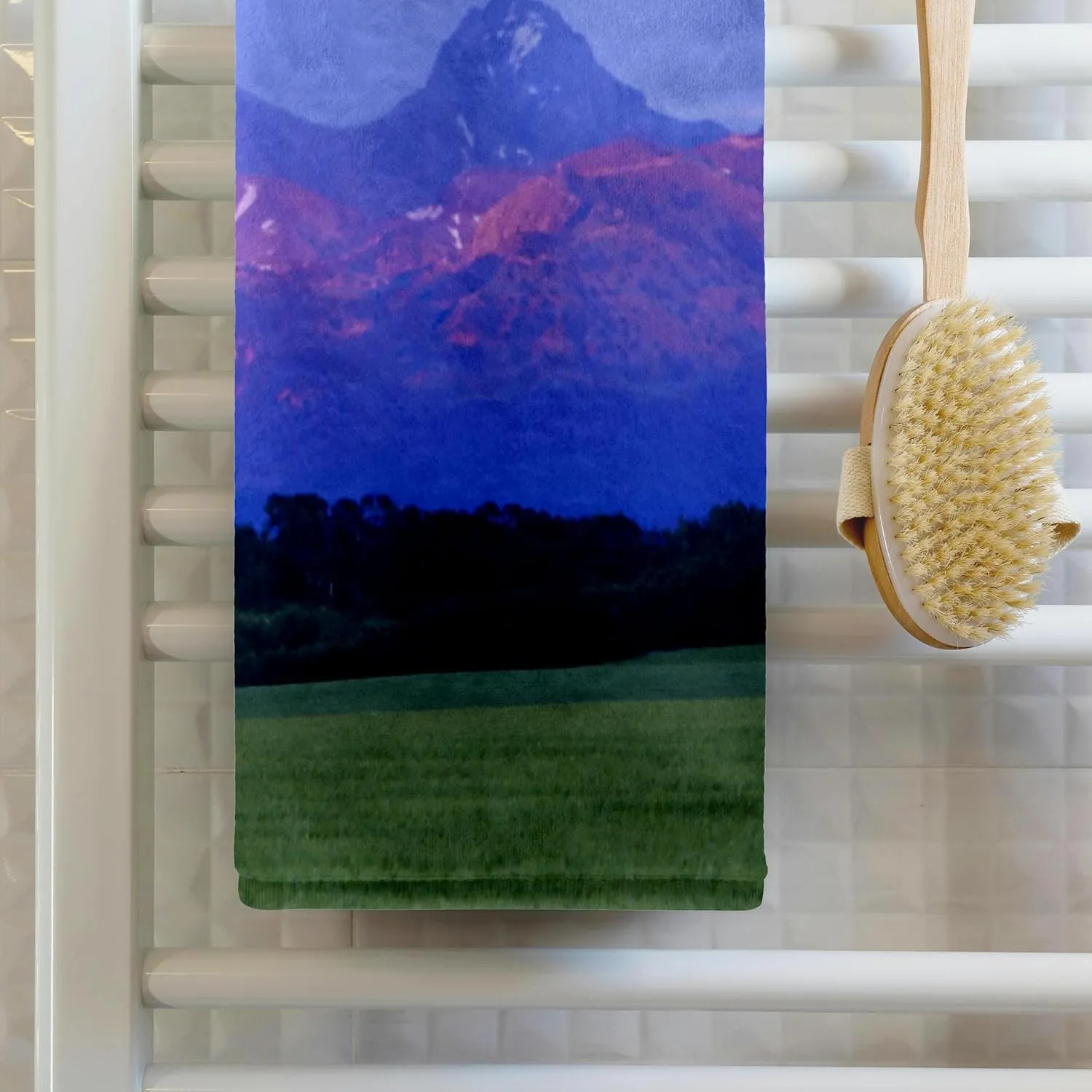 3dRose 22x30 Bath Hand Pool Towel - Rustic barn, Wheat Field, Teton Mountain Range, Idaho - US13 CHA0079 - Chuck Haney Barns