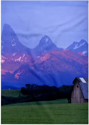 3dRose 22x30 Bath Hand Pool Towel - Rustic barn, Wheat Field, Teton Mountain Range, Idaho - US13 CHA0079 - Chuck Haney Barns