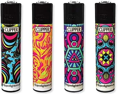 4 Clipper Psychedelic 3 Limited Edition Refillable Lighters
