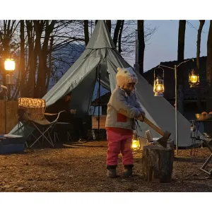 4 Season Waterproof Teepee Camping Tent with 2 Doors and Breathable Design