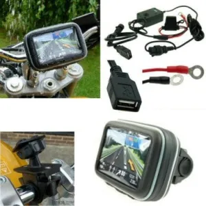 5inch Screen GPS SatNav Motorcycle USB Hardwire Mount (SKU 17472)