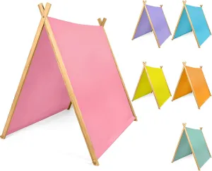 6 Pack Teepee Tents for Kids Bulk, Kids Sleepover Play Tents Toddler Washable Foldable Teepee Shelter for Girls & Boys Indoor Outdoor Slumber Pajama Party (Colorful)