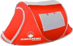 6-Person Tent, Water Resistant Dome Tent for Camping with Removable Rain Fly and Carry Bag, Rebel Bay 6 Person Tent by Wakeman Outdoors
