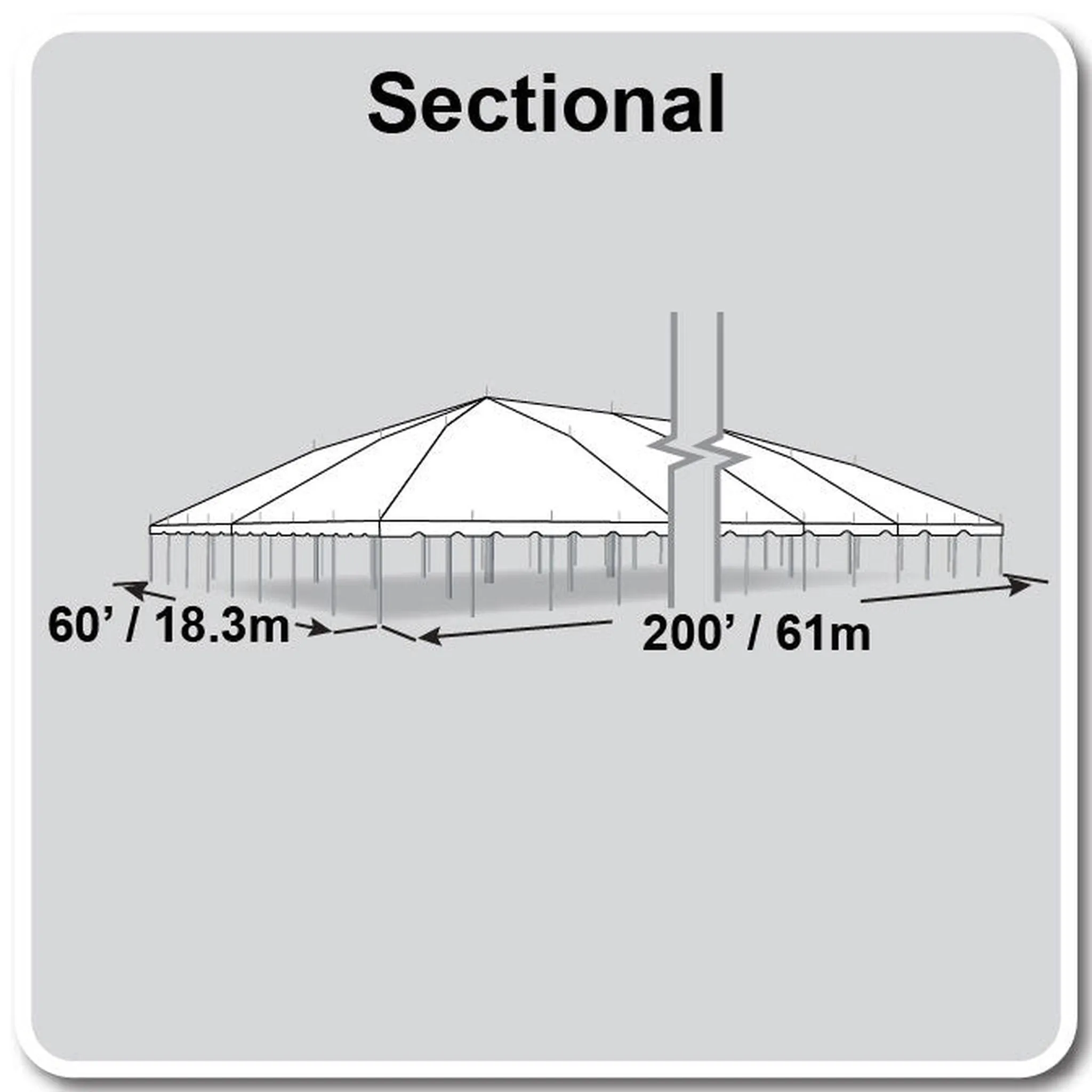 60x200 Classic Series Pole Tent