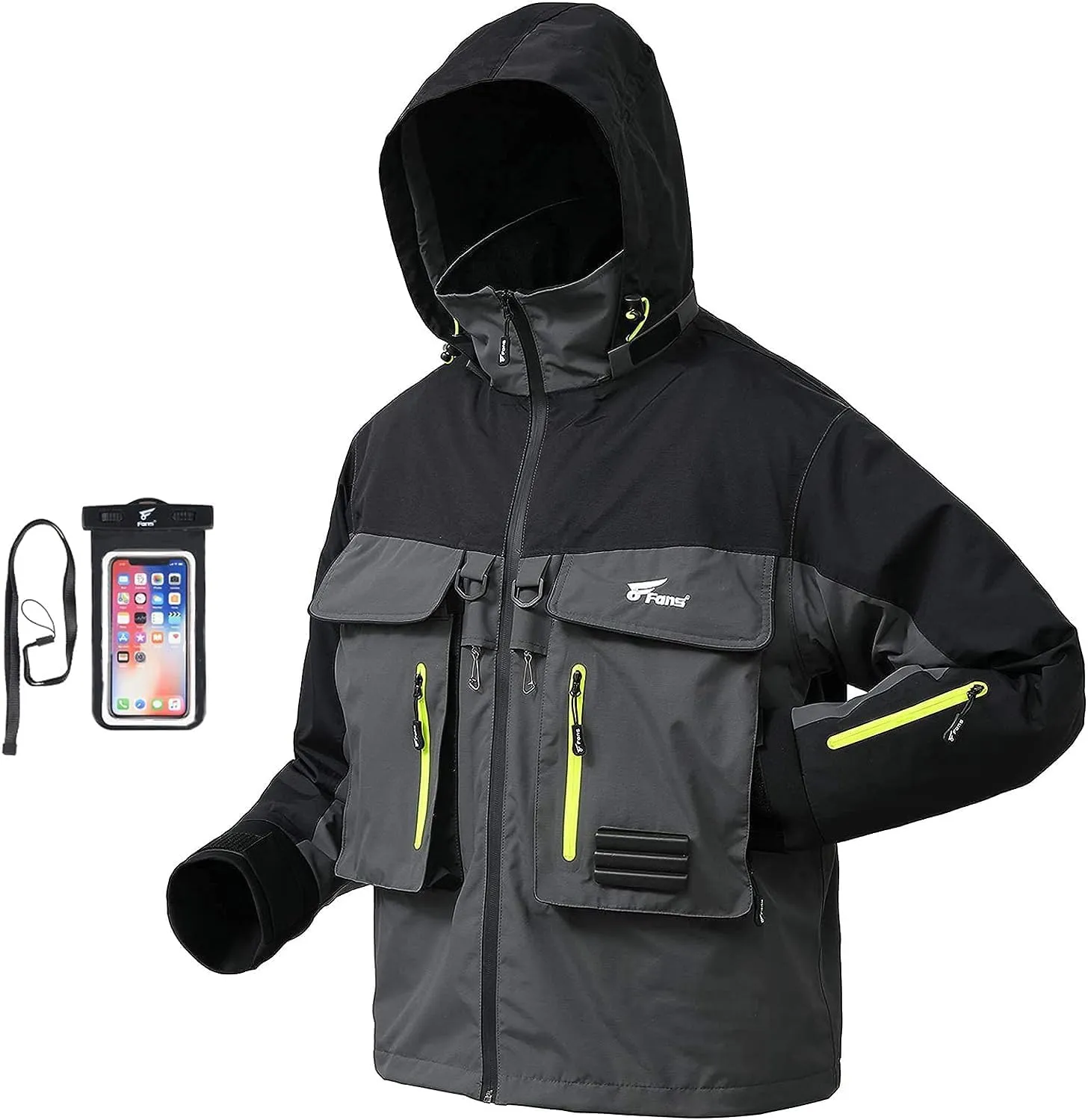 8 Fans Fishing Wading Jackets Breathable Waterproof Fishing Rain Jackets for Men&Women