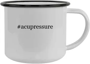 #acupressure - 12oz Hashtag Camping Mug Stainless Steel, Black