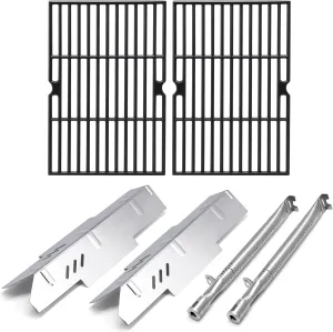 Adviace Grill Replacement Parts for Dyna Glo DGF350CSP DGF350CSP-D 2 Burner Grill Models, Replacement for Dyna Glo DGF350CSP Heat Tent Heat Shield, for Dyna-Glo DGF350CSP Grates, for DGF350CSP Burner