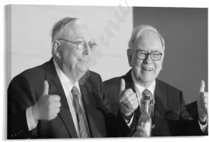 AINHJY Charlie Mungers And Warren Buffett Black And White Portrait Art Poster (2) Canvas Painting Wall Art Poster for Bedroom Living Room Decor 30x20inch(75x50cm)