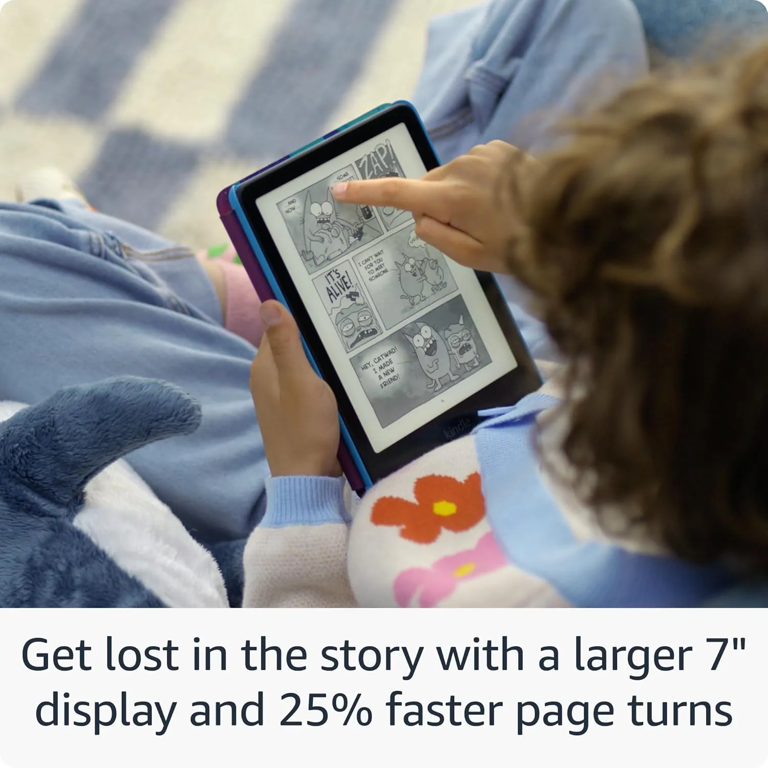 All-new Amazon Kindle Paperwhite Kids (16 GB) – Larger 7" glare-free display. Kids read an average of 1  hour per day with Kindle – Diary of a Wimpy Kid