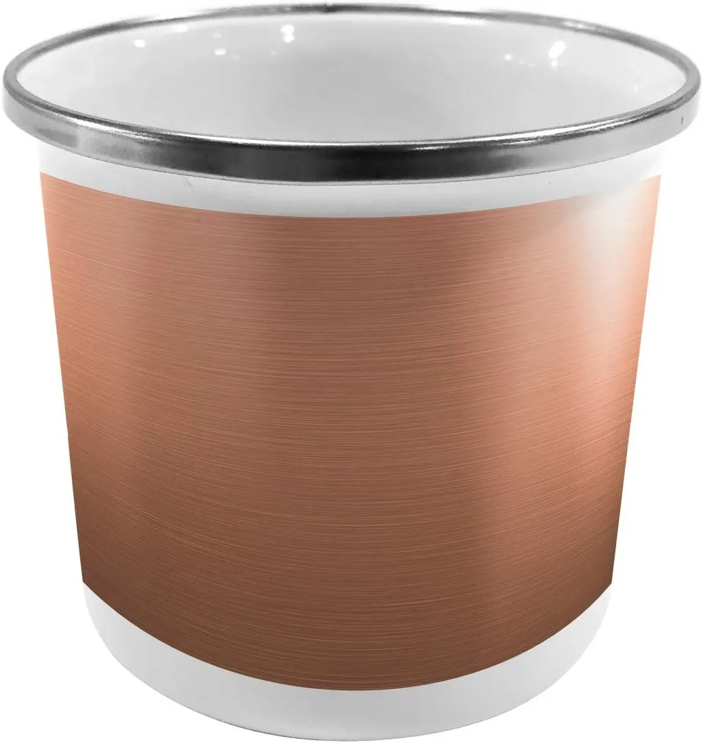 Ambesonne Abstract Metal Camping Cup, Indusrial Plate Facade Illustration Tough Construction Element Modern, Stainless Steel Mug for Indoor and Outdoor Activities, Pale Coral Chocolate