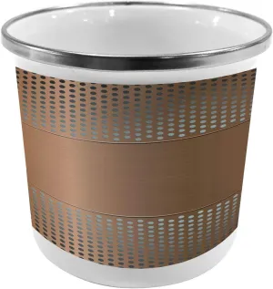 Ambesonne Industrial Metal Camping Cup, Perforated Grid Plate Steel with Dots Illustration Futuristic Technology Theme, Stainless Steel Mug for Indoor and Outdoor Activities, Umber Ombre