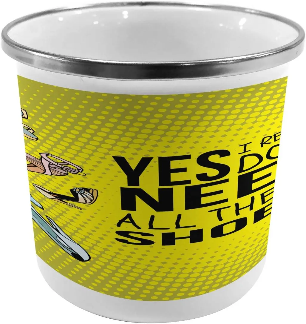 Ambesonne Saying Metal Camping Cup, Yes I Really Do Need All These Turtles Wonders Under The Sea Cartoon Artwork, Stainless Steel Mug for Indoor and Outdoor Activities