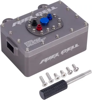 AMK 1/10 RC Crawler Fuel Cell Receiver, CNC Aluminum RC Cell Receiver, Simulated Fuel Tank for SCX10 PRO, Roll Cage, RR10 Capra, and Other RC Crawler Cars (Gray)