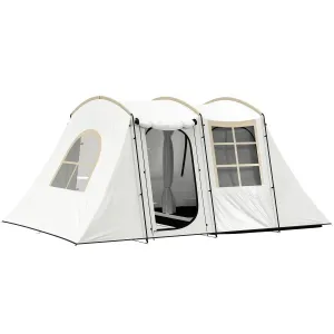 And Bedroom Porch, Family 3-4 Tunnel Bag Festival, Waterproof, Man With Area, Khaki Sewn 3000mm Hiking, Outsunny Premium-grade Backpacking, *00% satisfaction guarantee Living Portable For Groundsheet, Camping Tent,