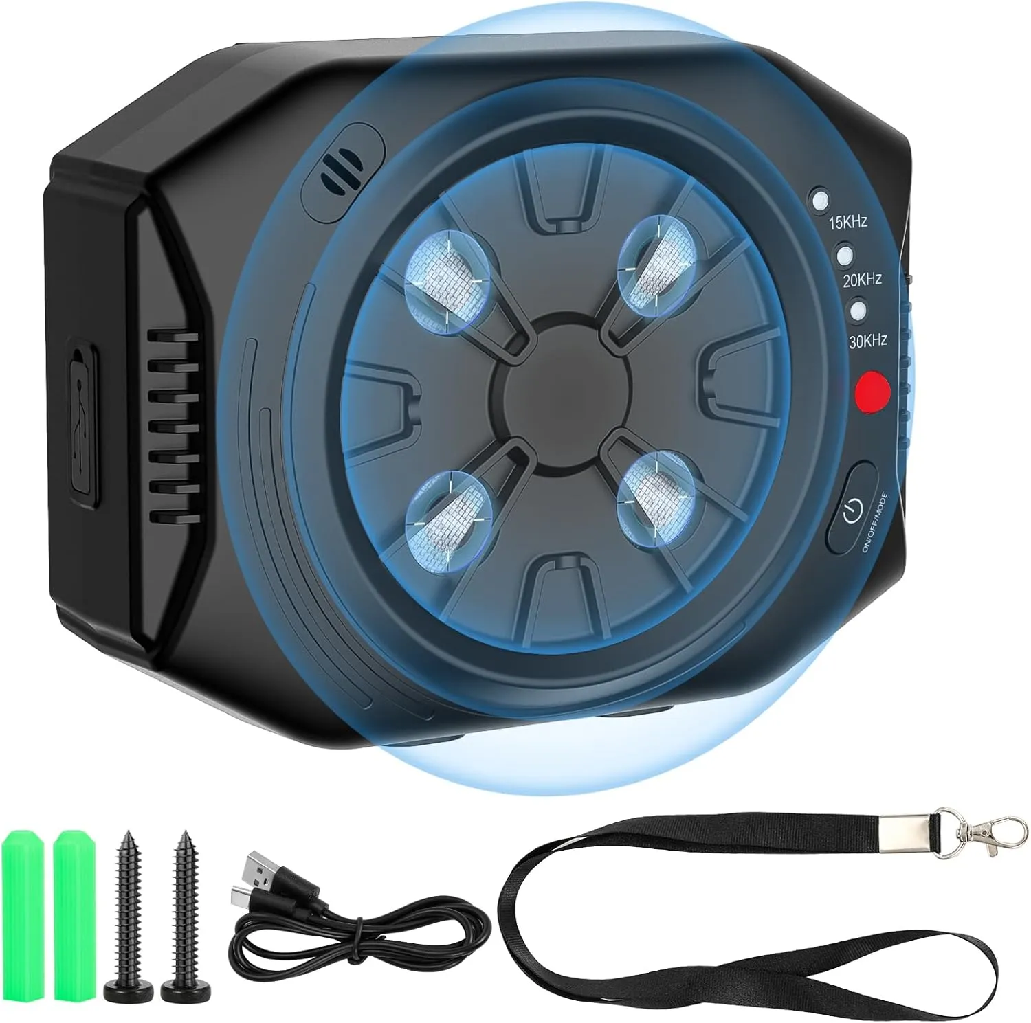 Anti Barking Device for Dogs, Dog Bark Deterrent Devices with 3 Modes, Ultrasonic Dog Bark Control Devices 50Ft Range Outdoor & Indoor, Waterproof Dogs Barking Silencer Safe for Human & Dogs (Black)