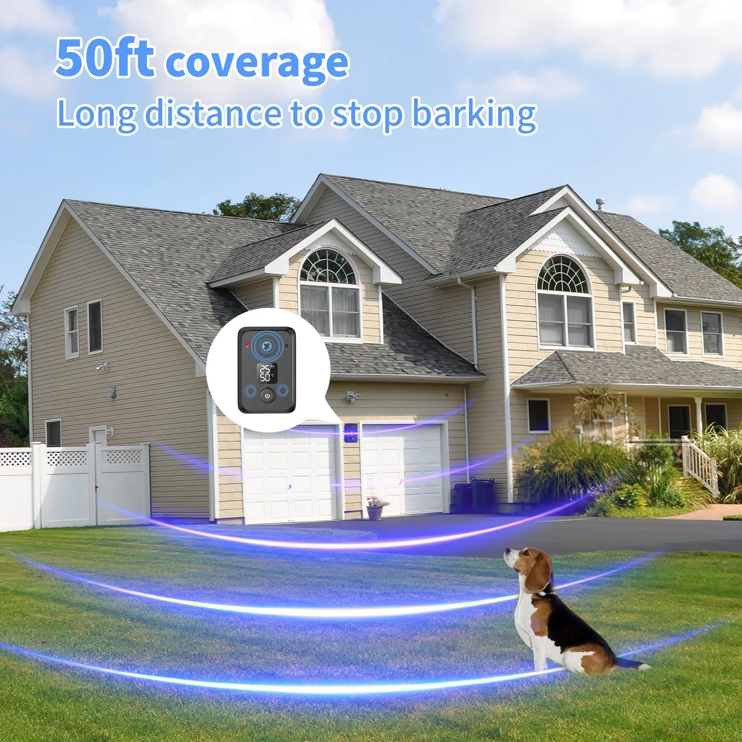Anti Barking Device for Dogs,50FT Effective Range Dog Bark Deterrent Devices,3 Modes Rechargeable Dog Barking Control Devices,Fit All Breeds&Size Dogs Black,Medium