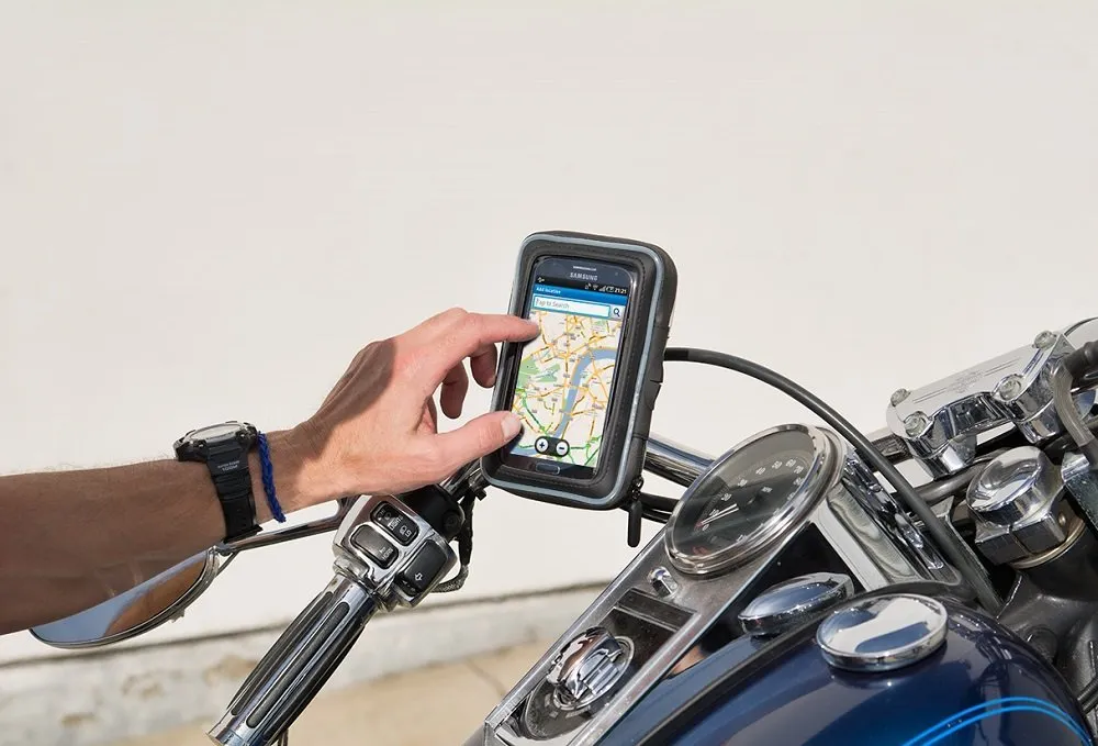 Arkon MC2C5WPCS Premium Chrome Aluminum Water-Resistant Case Bike Motorcycle Mount Phone Holder (sku 20067)