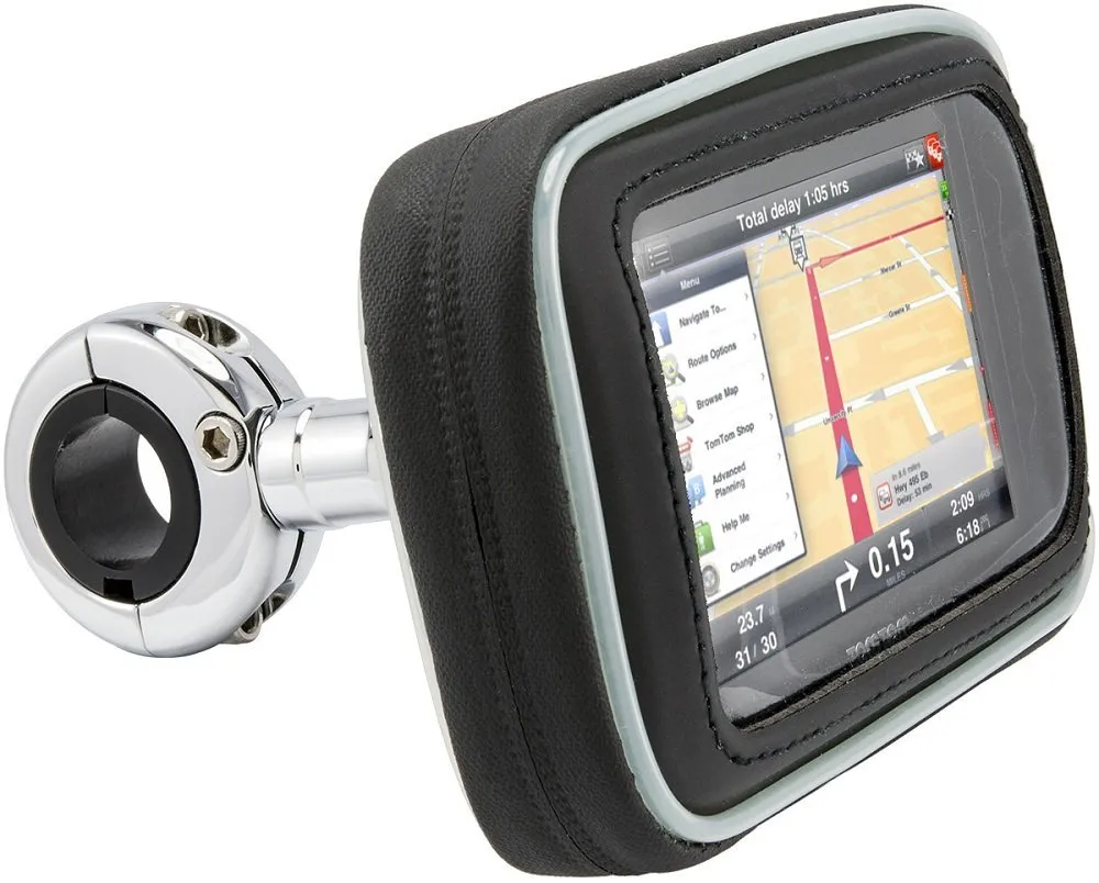 Arkon MC2C5WPCS Premium Chrome Aluminum Water-Resistant Case Bike Motorcycle Mount Phone Holder (sku 20067)