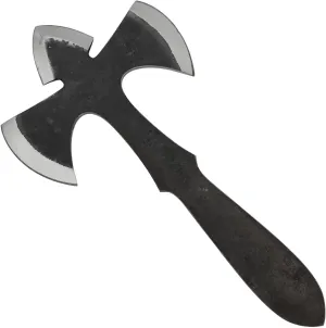 Armory Replicas™ Grip Analysis Full Tang Forged High Carbon Steel Triple Edge Outdoor Viking Inspired Throwing Axe w/Genuine Leather Sheath.